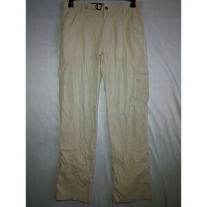 PrAna Breathe Pants Mens 32x32 Beige Roll Cuff Performance Chino Stretch Hiking